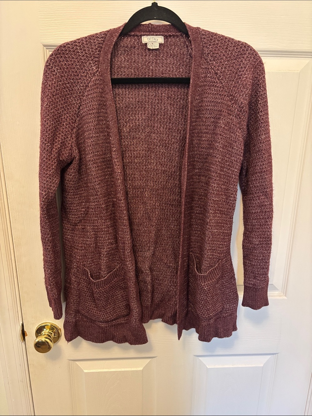 Fat Face Mauve Open-Front Knit Cardigan